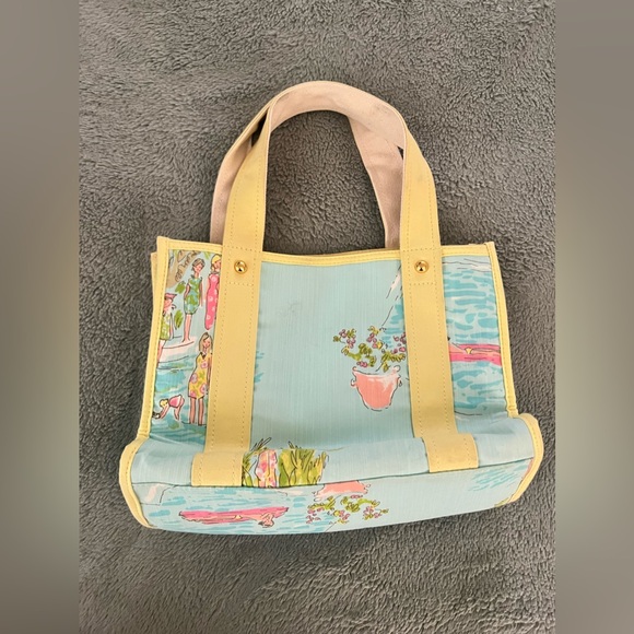 💛🩵💚🩷NWOT Lily Pulitzer Originals est. 1959ish Canvas Tote Bag Purse - Picture 4 of 10